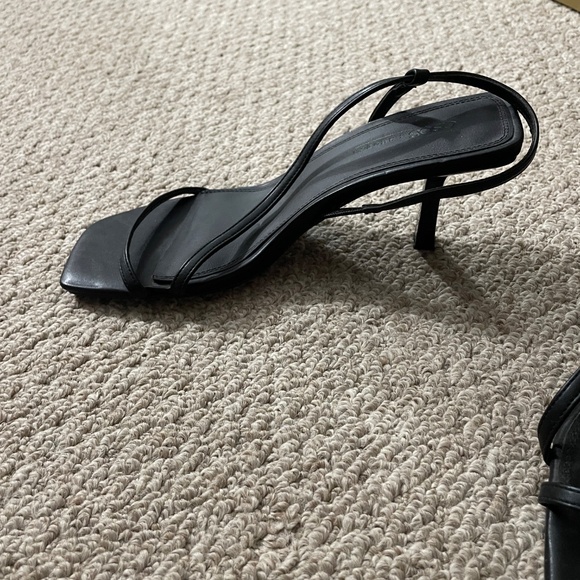 ASOS black strappy square toe kitten heels sz 7 - Picture 4 of 4